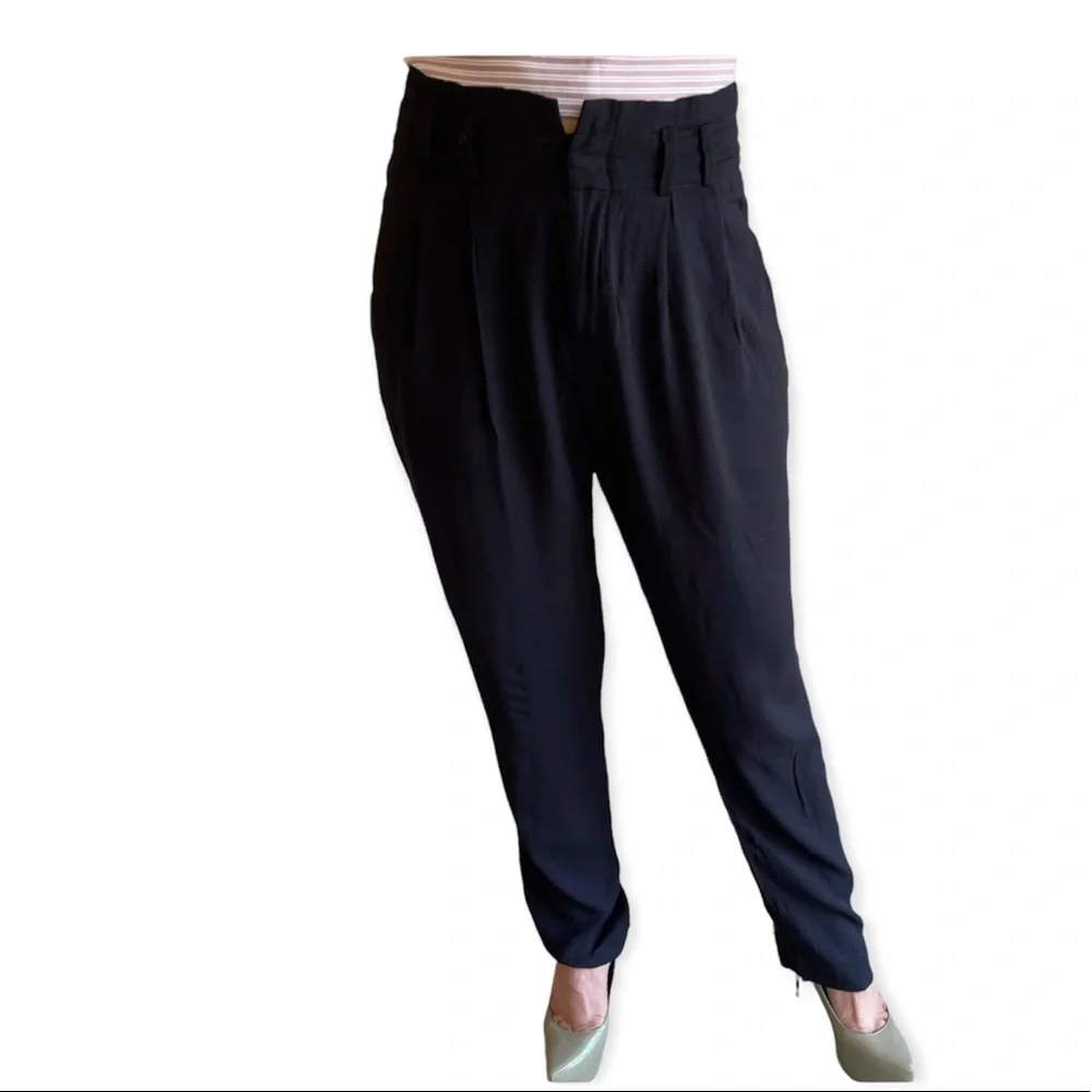 A.L.C. Tapered Paperbag‎ Black Trousers Classic